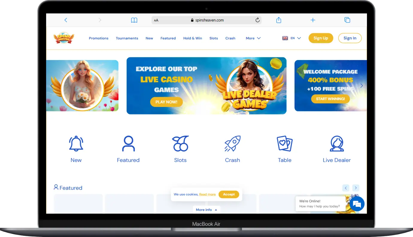 Official website Spins Heaven Options include Visa, Litecoin, Tether, Bitcoin, Dogecoin, Neosurf, Bank Transfer, Coinspaid, PIX, and SEPA.