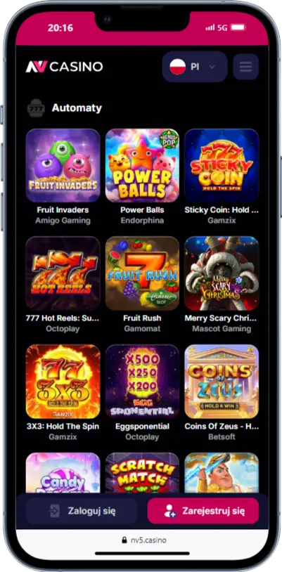 Automaty w NV Casino Automaty w NV Casino zrzut ekranu